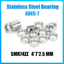 10PCS SMR74ZZ Cuscinetti a sfera in miniatura in acciaio inossidabile 4*7*2.5 mm ABEC-7 schermati ad alta precisione e alta velocità SMR74Z SMR74 Z ZZ