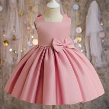 Kleid für Babys, elegant, Geburtstag, Blumenmädchen, große Schleife, Kleider für Hochzeit, Party, ärmelloses Abendkleid, formelle Galakostüme
