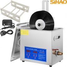 SIHAO Ultraschall-Vinylreiniger, 2,85–6 l, 7–12 Zoll, Knopfsteuerung, 8 Schallplatten, Ultraschall-Vinyl-Reinigungsmaschine, 180 W, für den Heimladen
