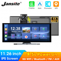 Srnubi T390D 11,26'' 4K CarPlay & Android Auto Dash Cam QLED In-Cell Bildschirm Dual Aufnahme Nachtsicht 5G WIFI Auto DVR FM AUX