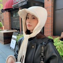 2024 neue Gesicht Hoody Bomber Hut Strap Beanie Hut Frauen Herbst Winter Warme Winddicht Große Ultra-licht Unten Pullover hut Hoodies