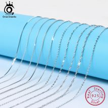 ORSA JEWELS Halskette aus echtem 925er-Sterlingsilber, Figaro-O-Ring-Halskette, gedrehte Schlangenstange, Singapur-Box-Kette, Halskette für Damen 1