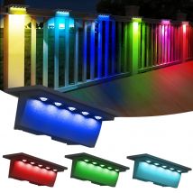 2/4 Packungen RGB/3000k/6000k LED Outdoor Solar Licht Schritt Lampe Linse Design super helle IP65 Anti-Diebstahl Treppen licht Dekor Beleuchtung