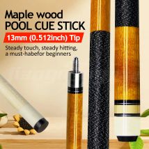 Hard Rock Maple Queue Stick mit 13 mm mehrschichtiger Lederspitze, Uni-Loc-Schnellverschlussgelenk, stoßdämpfend, symmetrische Elastizität