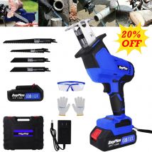 DayPlus Sega alternativa senza spazzole Sega alternativa elettrica a batteria da 21 V Sega a sciabola per legno tagliato con batteria e 4 lame per sega