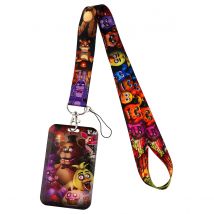 ER1899 Halloween Horror Bears Cartoon Lanyard Card Holder Student Hanging Neck Phone Lanyard Badge Subway Access Card Holder