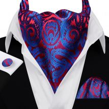 Barry.Wang Mode Männer Ascot Paisley Floral Jacquard Lila Blaugrün Rot Krawatte Krawatte Scrunch Selbst Britischen Set Formale Hochzeit Party