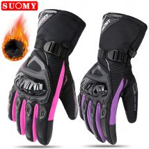 SUOMY Guanti da moto rosa da donna caldi invernali 100% impermeabili Lady Teens Girls Guanti da equitazione da corsa per moto da motocross viola
