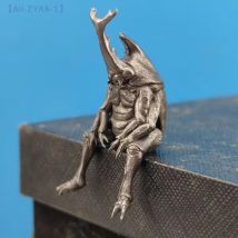 【ZYAA-1】Antique Brass Realistic Beetle Sculpture Dual Horned Beetle Figurine With Intricate Detailing Car Dashboard Decor