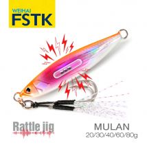 2024 FSTK Rattle Jig Esche da pesca in mare 20g30g40g60g80g Richiamo a lancio lungo Spinning Esca artificiale con gancio Cucchiaio Attrezzatura da pesca