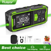Huepar Dual-Laser-Entfernungsmesser, 120 m/200 m, grüner Strahl, digitales Lasermessgerät, Mehrereinheiten-Messwerkzeug mit hintergrundbeleuchtetem LCD-Display