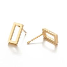 SMJEL Minimalist Rectangle Earrings Women Trend Small Square Stainless Steel Stud Earrings Geomery Piercing Jewelry Party Gift