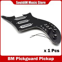 1 Pcs SSS Single Coil 3-ply Loaded Prewired Pickguard Electric Guitar Pickup for BM Guitar Black