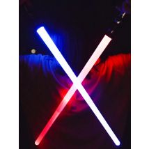 Colorful Glowing Sword Toys Laser Sword Lightsaber Red and Blue Double Saber Telescopic Music Cosplay Cool Flashing Children Toy