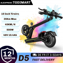 Todimart D5-Z Elektroroller, 500W 48V 10,4AH, maximale Reichweite 45km, 10-Zoll-Geländereifen, Doppelfederungssystem, Elektroroller für Erwachsene,E-Scooter für Erwachsene