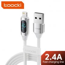 Toocki USB-iPhone-Datenkabel, LED-Display, mehrfarbig, 2,4 A, Schnellladegerät, iP-Kabel für iPhone 14, 13, 12 Pro Max, X, XS, iPad