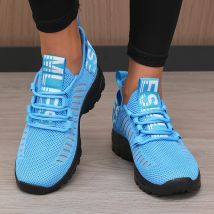 Damenmode-Mesh-Schuhe, 2025, neues trendiges Design, atmungsaktiv, kühl, bequem, rutschfeste Sohle, Outdoor-Walking, flache Schnürschuhe