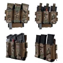 Pannello Portacaricatori Triplo WG per Fucile Modulare, Pistola, Mitragliatrice SMG, Compatibile con Tutti i Gilet Tattici e Chest Rig