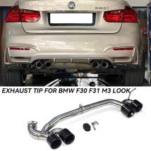 Autozubehör Quad-Auspuffspitze für BMW F30 F31 320i 318i geändert M3 Look Stoßstange 3er Edelstahl Auto-Auspuff-Schalldämpferspitze