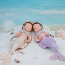 Cloveray 12 inch Soft Full Body Silicone Reborn Baby Doll Super Cute Solid Silicone Mermaid High-quality Handmade Original Art