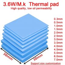6pcs Thermal Pad 30x30mm Notebook Computer Router Memory Graphics Chip Cooling Non-Conductive Silicone 0.3MM 0.5MM 1.0MM