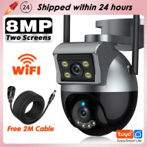 Smart Life 8mp 4k ptz Wifi Kamera Outdoor Dual-Objektiv Wireless Home CCTV Video Sicherheits überwachungs kameras Auto Tracking Tuya