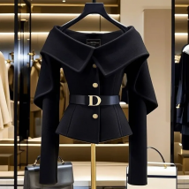Schicke Lässige Kurze Jacke Damen-Oberbekleidung 2026 Herbst Winter Neue Hochwertige Schlanke Einreihige Kleine Stilvolle Mantel-Oberteil