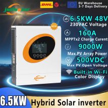 Jsdsolar 6.5KW 48V Ibrido Solare Inverter 220VAC Off/On Grid Doppia Uscita AC Ingresso Sinusoidale Puro Silenzioso Inversor 120A 9000W Per La Casa