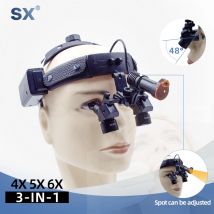 Lupy dentystyczne 4-6X 3IN1 z regulowanym reflektorem punktowym LED 5W 48 ° Lupa chirurgiczna dwuokularowa Instrumenty dentystyczne Instrumenty laboratoryjne Narzędzia laryngologiczne