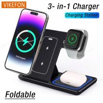 Składana bezprzewodowa stacja ładująca do telefonu iPhone 16 15 14 13 12 Pro Max Apple Watch 10/9/8/7/6 AirPods 3/2 Stacja dokująca do szybkiego ładowania