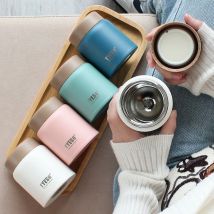 220/280ML Edelstahl Eintopf Tasse Mini Thermische Tassen Student Büro Arbeiter Tragbare Tasche Schmoren Topf Wasser flasche Tumbler