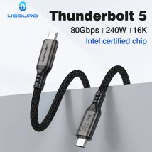 UGOURD 80Gbps Thunderbolt 5 Cavo Certificato Chip USB-C Thunderbolt5 2m 0.3m 120Gbps 240W 16K per MacBook M.2 Disco Rigido USB4-V2