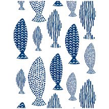 Papel pintado despegable y pegar, mundo submarino abstracto, enrejado de peces, papel de contacto extraíble azul índigo para decoraciones del baño del hogar