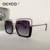 Quadratische Sonnenbrille mit großem Rahmen für Damen, 2025, Luxusmarke, Vintage-Sonnenbrille für Damen, modische Metallbrille, Outdoor-Sonnenbrille, UV400