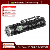 Wurkkos TS22 Torcia LED ricaricabile 21700 XHP70D HICRI Potente max 4500LM con coda magnetica e ricarica inversa per l'escursionismo