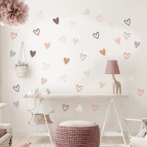 36szt Kształt serca Modne naklejki ścienne w stylu Boho Czeskie naklejki ścienne do salonu Sypialnia