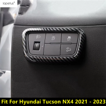 Für Hyundai Tucson NX4 2021 2022 2023 Kopf Lampe Licht Schalter Einstellen Panel Control Abdeckung Trim Carbon Fiber Innen Zubehör