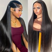 Parrucca diritta 13x6 anteriore del merletto dei capelli umani 100% capelli umani 30 pollici parrucche Pre pizzicate dei capelli umani per le donne consegna veloce morbido spesso