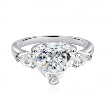 1-4Carat Heart Shape Moissanite Ring for Women Certified S925 Sterling Silver Heart Diamond Engagement Wedding Band Jewelry Gift