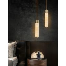Natural Marble LED Pendant Light Solid Copper Gold Chandelier for Kitchen Island, Livingroom, Bedroom Bedside, Restaurant Decor