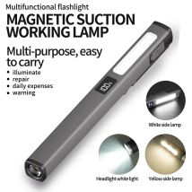 Torcia a penna ricaricabile Torcia a penna a LED Torcia tascabile per campeggio Lavoro Riparazione Piccoli magneti a luce mini pannocchia all'aperto