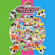 Genuine 50PCS The Powerpuff Girls Stickers Decals Decoration Suitcase Scrapbooking Laptop Phone Stationery Girls Toy Gifts