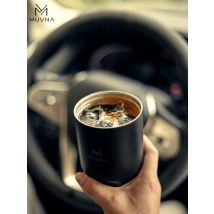 MUVNA Kaffee-Isolierbecher, 260 ml/450 ml, tragbarer Eisbecher für den Außenbereich, Reise-Kaffeebecher, auslaufsicher, mit Deckel, Auto-Thermosbecher, weiß