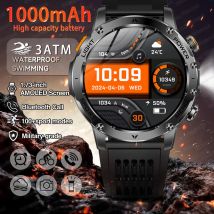 2026 Militärischer GPS-Tracker 1000mAh Akku GPS Smartwatch für Herren AMOLED Outdoor Fitness Taschenlampe 3ATM Wasserdichte Sport-Smartwatch