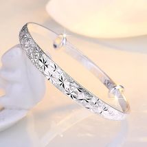 999 sterling silver Original romantic Gypsophila star Bangles bracelets for women Fashion Party Wedding Accessories Jewelry Gift