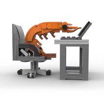 Klocki MOC, figurki modeli krewetek, puzzle do składania, losowy mix dla chłopców i dziewcząt, kreatywne parodie popularnych influencerek.