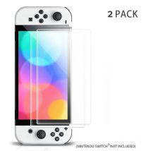 DATA FROG 2PCS Proteggi schermo in vetro temperato compatibile con interruttore OLED 9H HD Pellicola in vetro trasparente per interruttore OLED