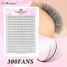 CoMango 7D 300/120fans spitze Basis vorgefertigte Hybrid Fan Wimpernverlängerung Single & Mix8-15 Faux Mink Wispy Lash Koreanisches Make-up