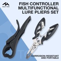 HAUT TON Edelstahl-Multifunktions-Köderzange und Fischregler, tragbares Angelset, geeignet für Angler, Süßwasser, Salzwasser