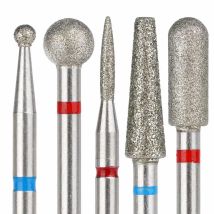 5PCS Diamond Nail Drill Bit Set of Milling Cutters for Manicure Diamond Bit Cuticle Remove Nail Bits for Electric Drill Machine